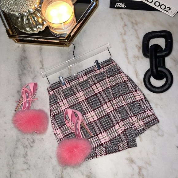 Forever 21 Tweed Asymmetric Mini Skirt in Pink Multi - Picture 3 of 13